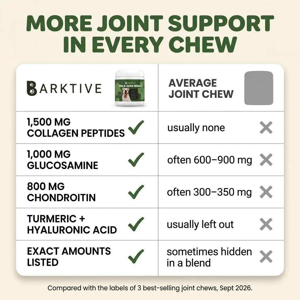 Barktive compared with the average joint chew
